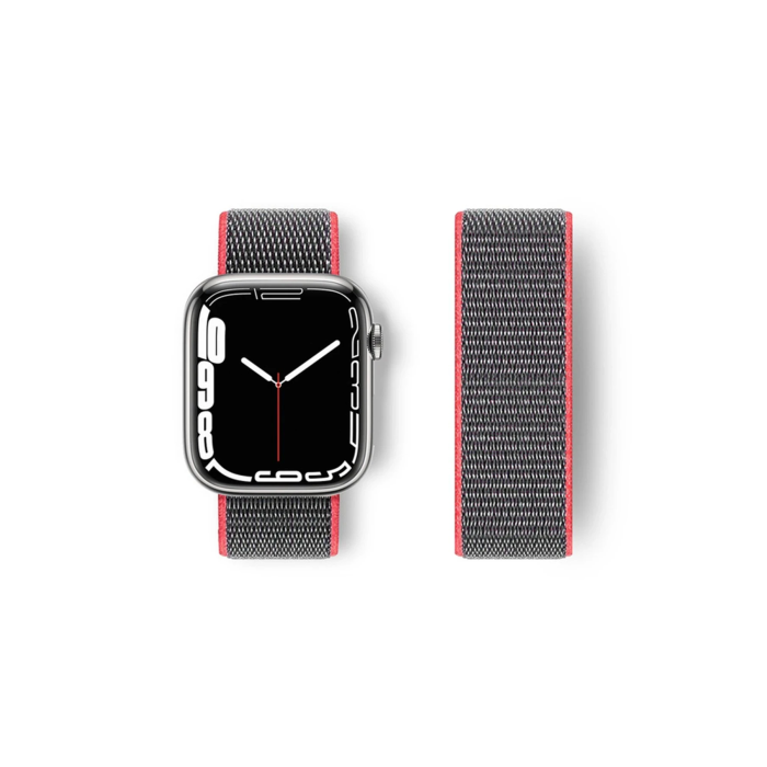 BFS  Apple Watch 38mm Hasırlı Cırtcırtlı Kordon - Pembe