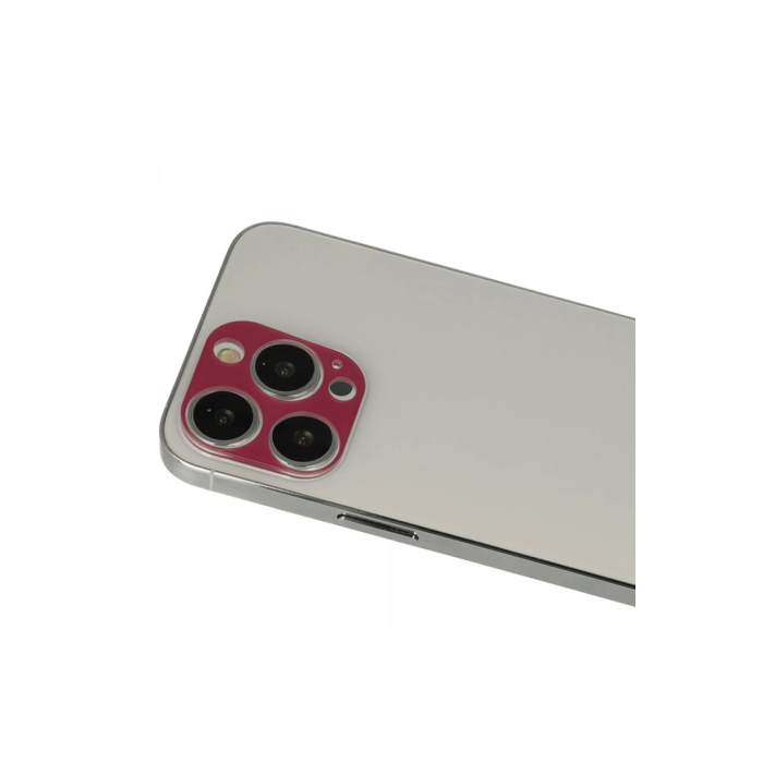 BFS  iPhone 13 Pro Max Rainbow Kamera Lens Koruma Cam - Koyu Kırmızı