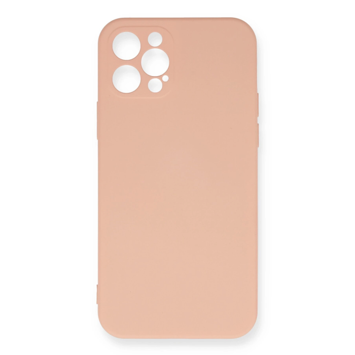 BFS  iPhone 12 Pro Max Kılıf Nano içi Kadife Silikon - Pudra