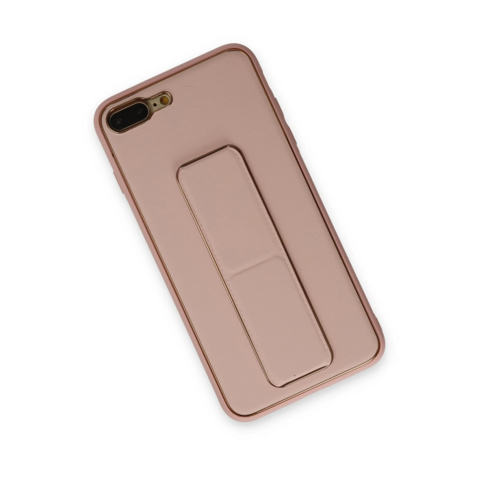 BFS  iPhone 7 Plus Kılıf Coco Deri Standlı Kapak - Pembe