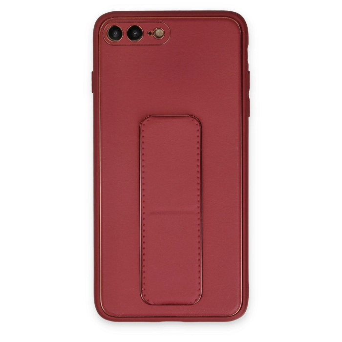 BFS  iPhone 7 Plus Kılıf Coco Deri Standlı Kapak - Fuşya