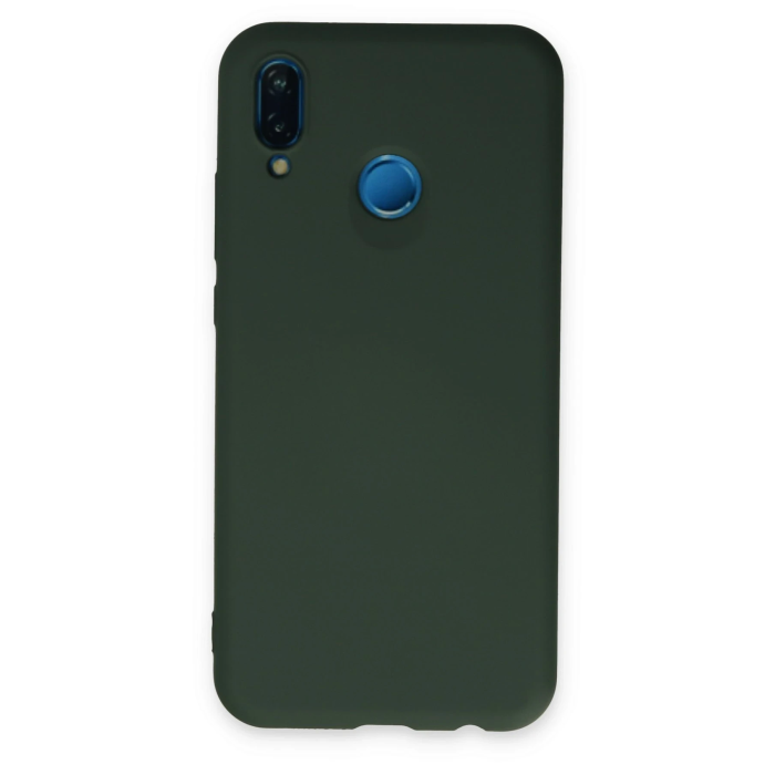 BFS  Huawei P20 Lite Kılıf Nano içi Kadife Silikon - Koyu Yeşil