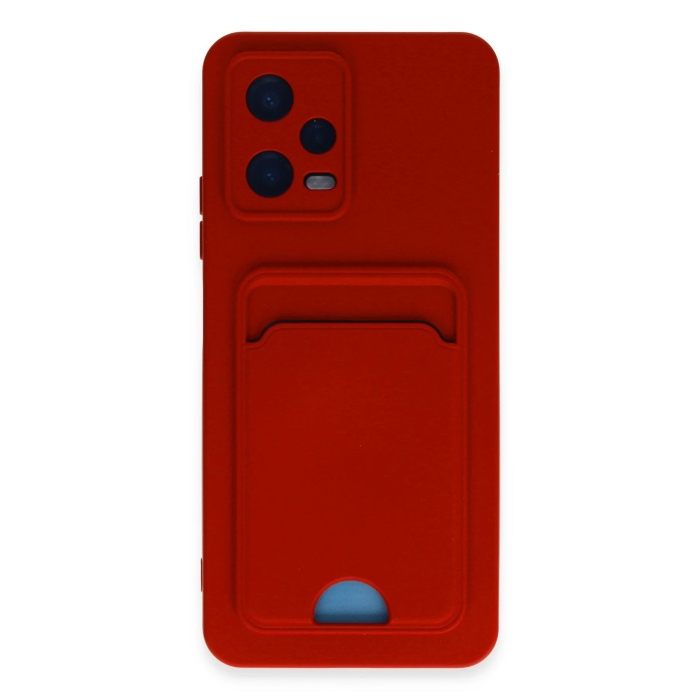 BFS  Xiaomi Redmi Note 12 4G Kılıf Kelvin Kartvizitli Silikon - Kırmızı