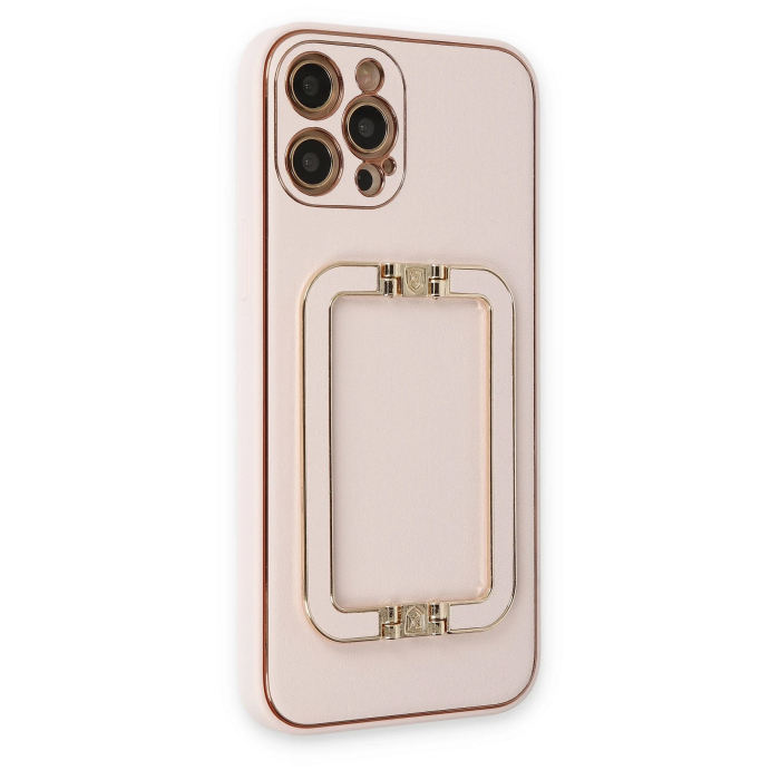 BFS  iPhone 12 Pro Kılıf Coco Elit Kapak - Pudra