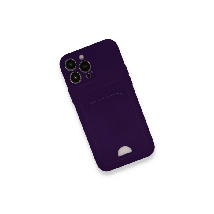 BFS  iPhone 12 Pro Max Kılıf Kelvin Kartvizitli Silikon - Derin Mor