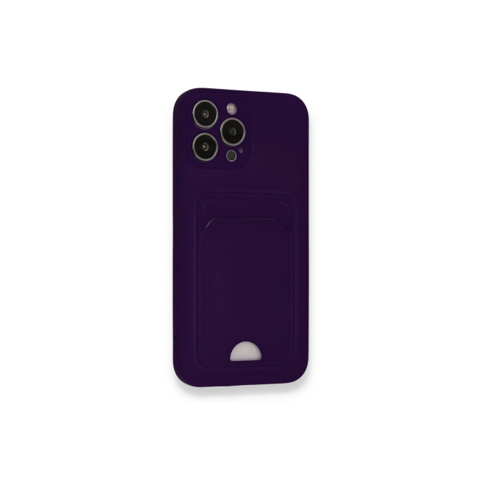 BFS  iPhone 13 Pro Kılıf Kelvin Kartvizitli Silikon - Derin Mor