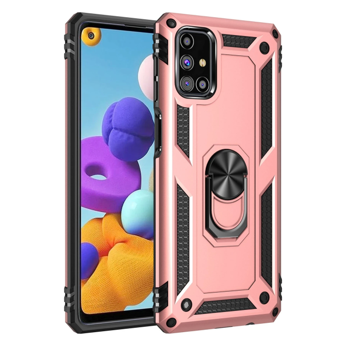 BFS  Samsung Galaxy M51 Kılıf Sofya Yüzüklü Silikon Kapak - Rose