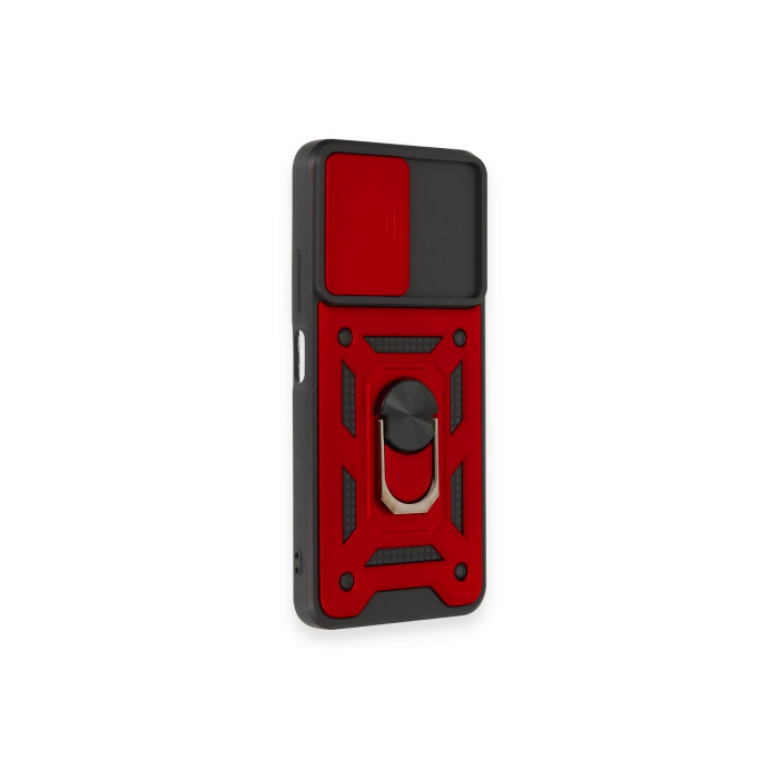 BFS  Xiaomi Redmi Note 12 4G Kılıf Pars Lens Yüzüklü Silikon - Kırmızı