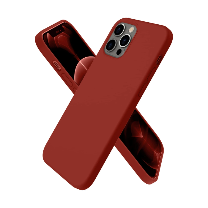 BFS  iPhone 12 Pro Kılıf First Silikon - Bordo