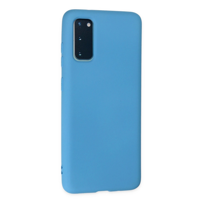 BFS  Samsung Galaxy S20 Plus Kılıf Nano içi Kadife Silikon - Mavi