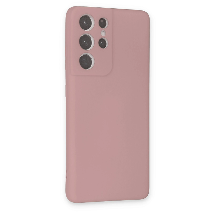 BFS  Samsung Galaxy S21 Ultra Kılıf Nano içi Kadife Silikon - Pudra