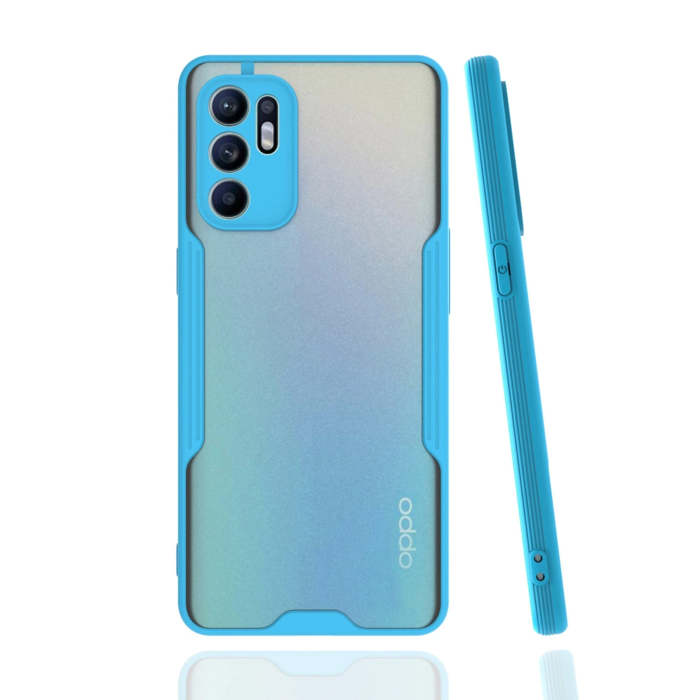 BFS  Oppo Reno 6 Kılıf Platin Silikon - Mavi