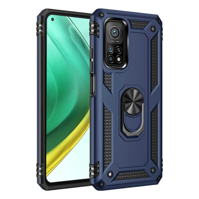 BFS  Xiaomi Mi 10T Pro Kılıf Sofya Yüzüklü Silikon Kapak - Lacivert