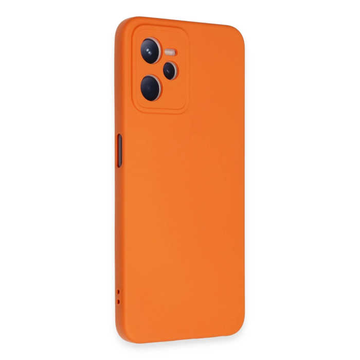 BFS  Realme C35 Kılıf Nano içi Kadife Silikon - Turuncu