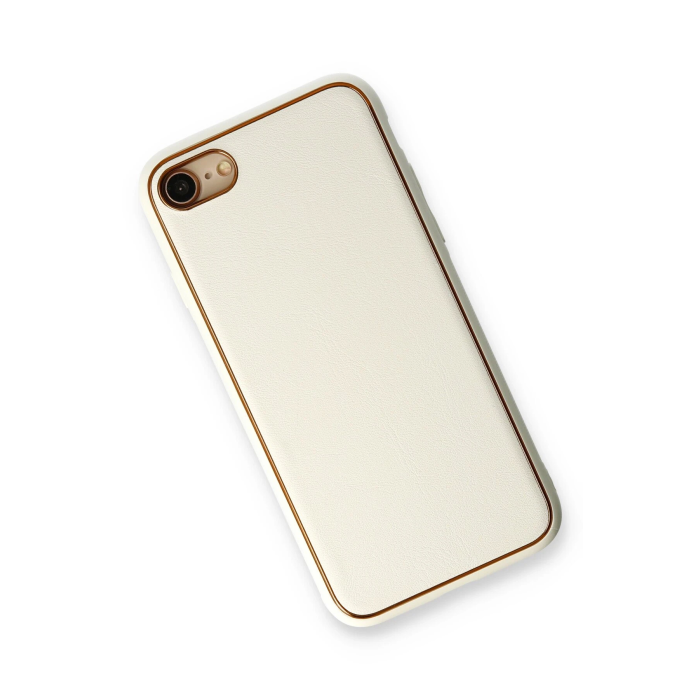 BFS  iPhone 7 Kılıf Coco Deri Silikon Kapak - Beyaz
