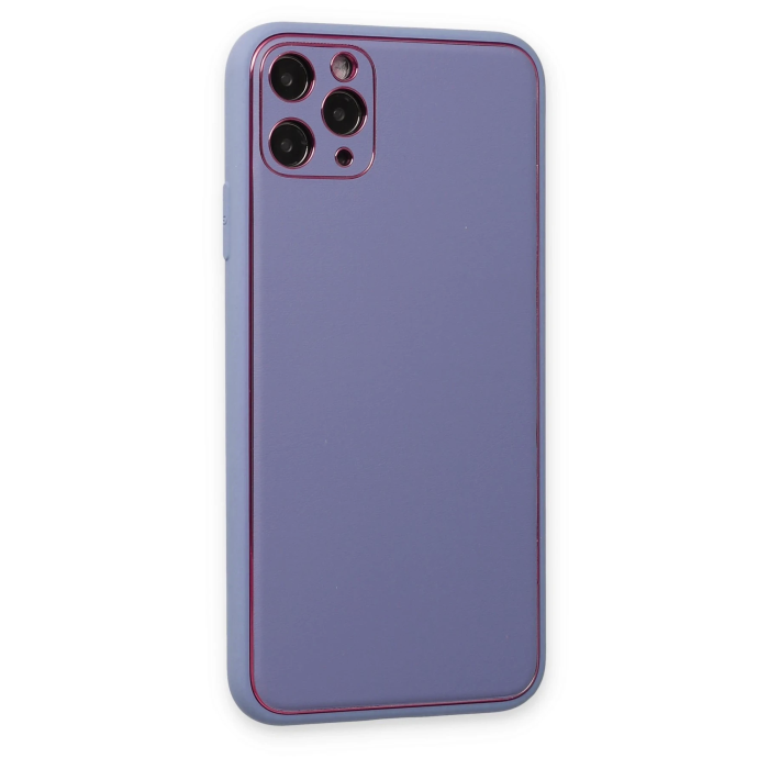BFS  iPhone 11 Pro Kılıf Coco Deri Silikon Kapak - Açık Lila