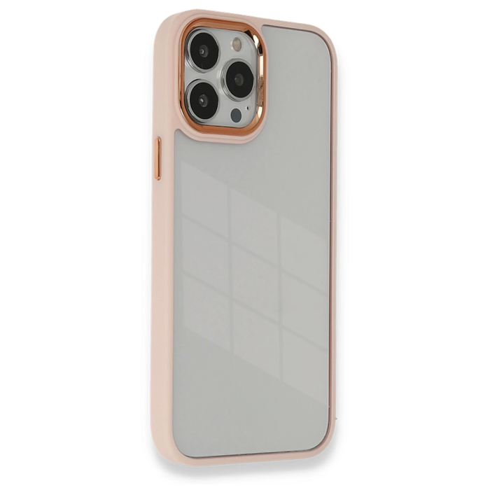 BFS  iPhone 13 Pro Kılıf Dora Kapak - Pudra
