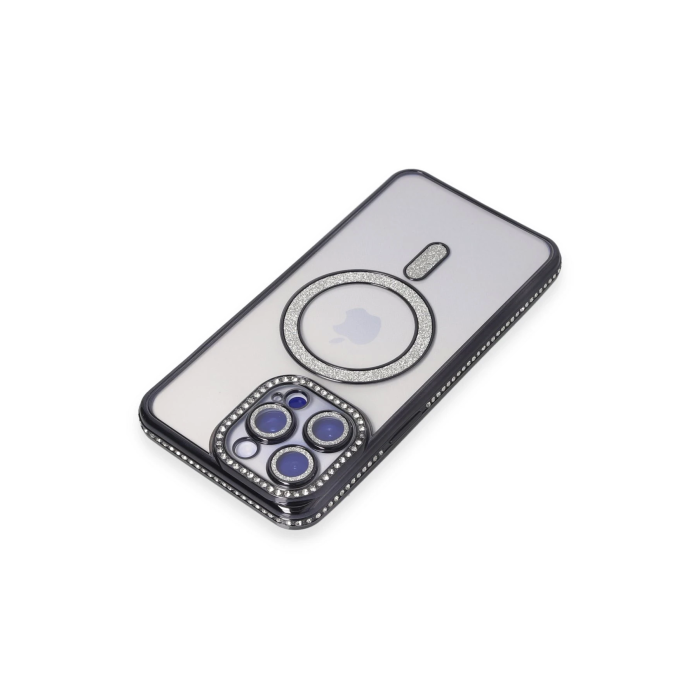 BFS  iPhone 14 Pro Kılıf Joke Simli Magneticsafe Kılıf - Siyah