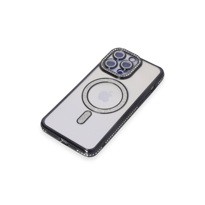 BFS  iPhone 14 Pro Kılıf Joke Simli Magneticsafe Kılıf - Siyah
