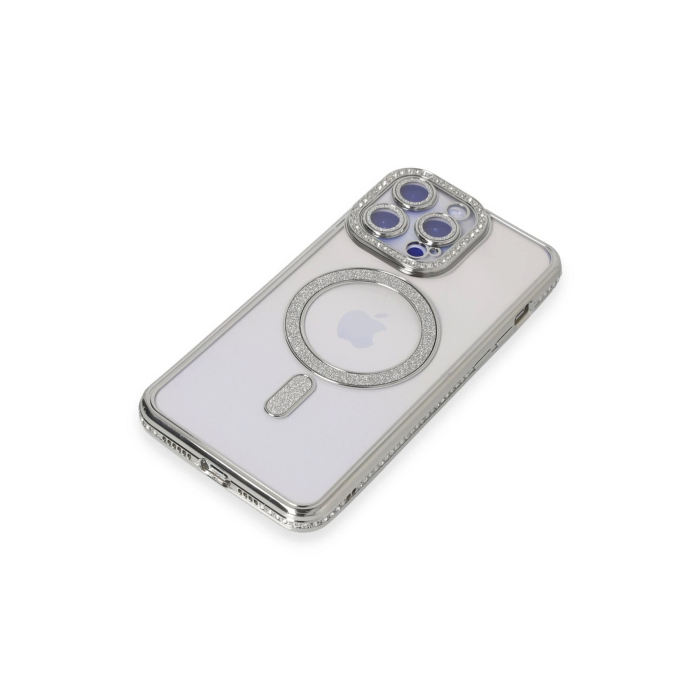 BFS  iPhone 14 Pro Kılıf Joke Simli Magneticsafe Kılıf - Gümüş