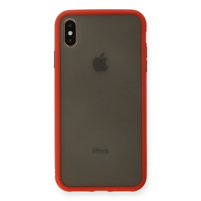 BFS  iPhone XS Max Kılıf Montreal Silikon Kapak - Kırmızı