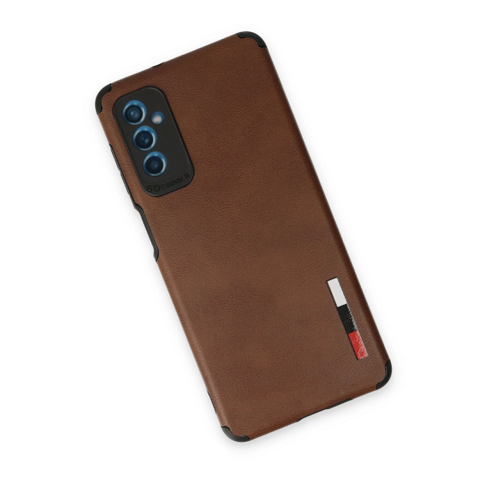 BFS  Samsung Galaxy M52 5G Kılıf Loop Deri Silikon - Kahverengi