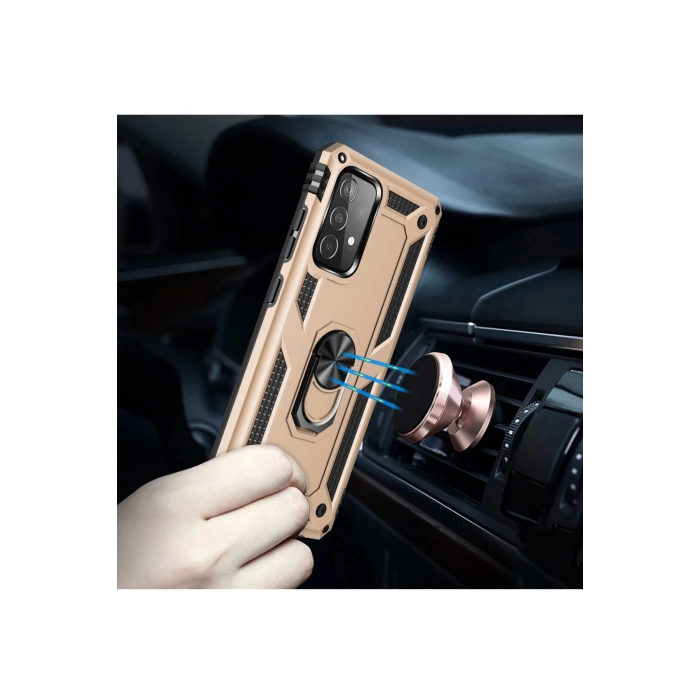 BFS  Samsung Galaxy A23 4G Kılıf Sofya Yüzüklü Silikon Kapak - Gold