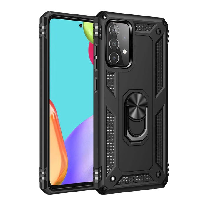 BFS  Samsung Galaxy A33 5G Kılıf Sofya Yüzüklü Silikon Kapak - Siyah