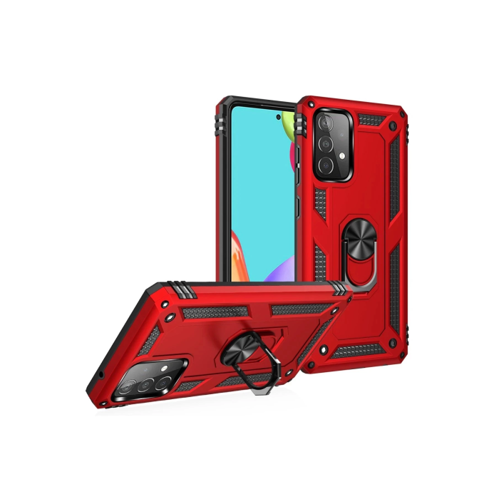 BFS  Samsung Galaxy A33 5G Kılıf Sofya Yüzüklü Silikon Kapak - Kırmızı