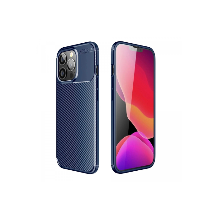 BFS  iPhone 13 Pro Max Kılıf Auto Focus Karbon Kapak - Lacivert