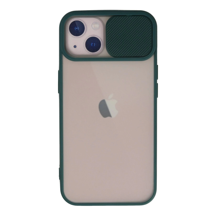 BFS  iPhone 13 Kılıf Palm Buzlu Kamera Sürgülü Silikon - Yeşil