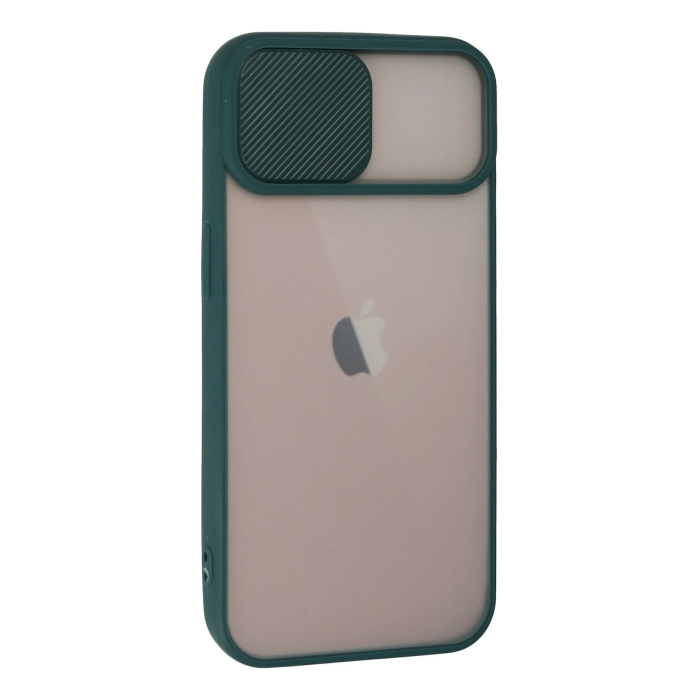 BFS  iPhone 13 Kılıf Palm Buzlu Kamera Sürgülü Silikon - Yeşil
