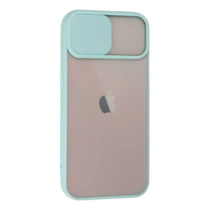 BFS  iPhone 13 Kılıf Palm Buzlu Kamera Sürgülü Silikon - Turkuaz