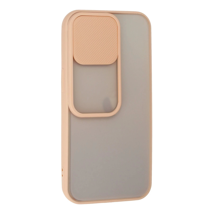 BFS  iPhone 13 Pro Kılıf Palm Buzlu Kamera Sürgülü Silikon - Pembe