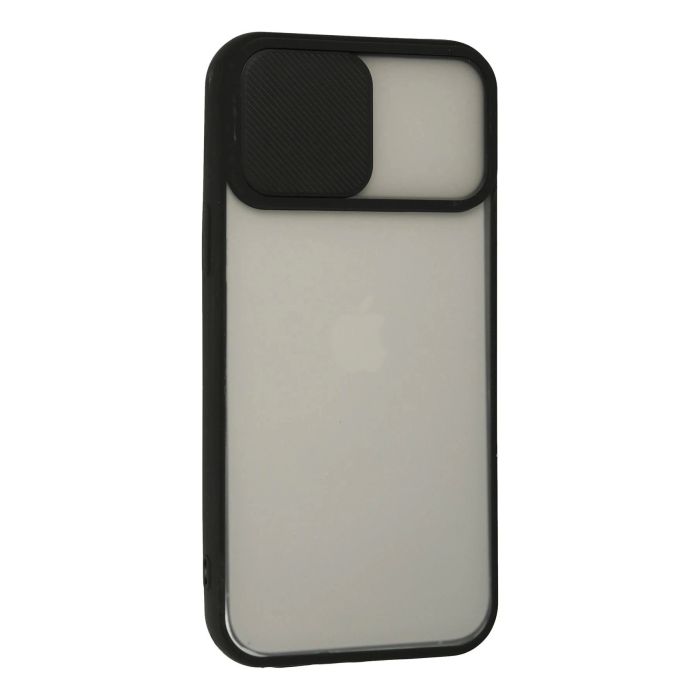 BFS  iPhone 13 Pro Max Kılıf Palm Buzlu Kamera Sürgülü Silikon - Siyah