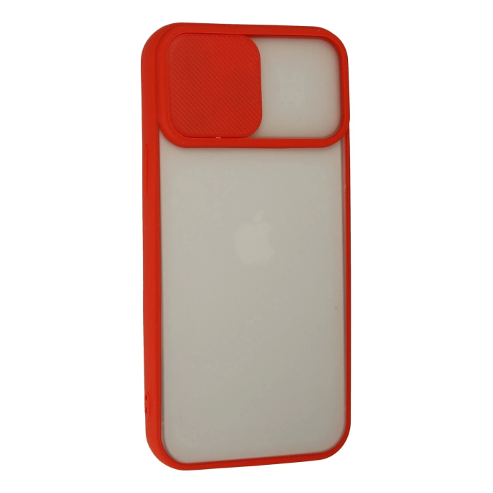BFS  iPhone 13 Pro Max Kılıf Palm Buzlu Kamera Sürgülü Silikon - Kırmızı