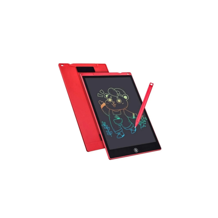 12 Inc Renkli Lcd Grafik Dijital Kalemli Çizim Tableti Yazı Tahta Not Yazma Eğitim Tableti Kırmızı