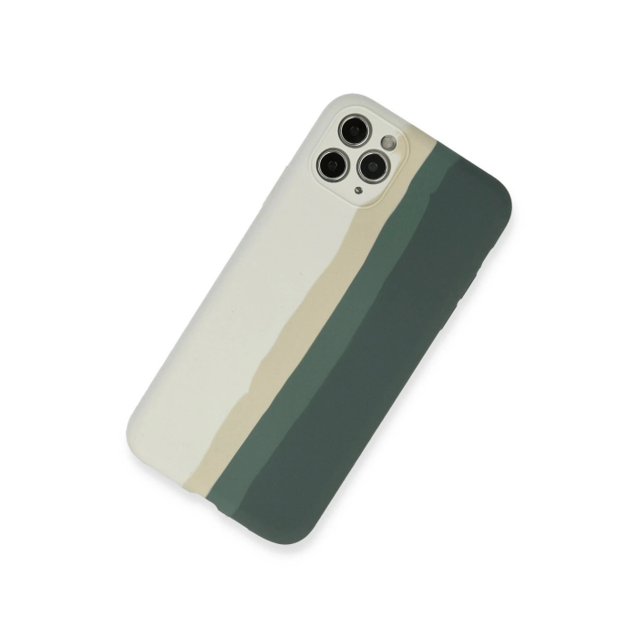 BFS  iPhone 11 Pro Kılıf Ebruli Lansman Silikon - Beyaz-Gri
