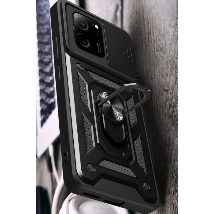 BFS  Xiaomi Mi 13T Pro Kılıf Pars Lens Yüzüklü Silikon - Lacivert
