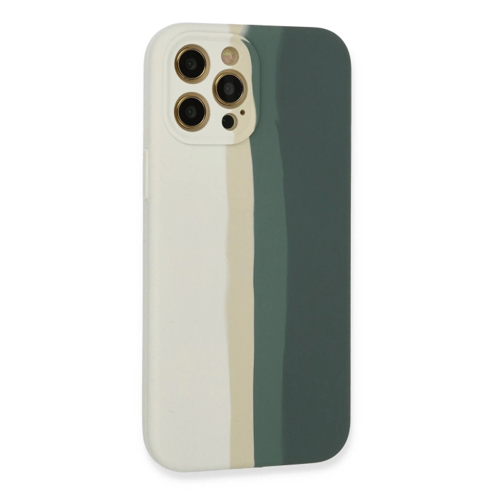 BFS  iPhone 12 Pro Kılıf Ebruli Lansman Silikon - Beyaz-Gri