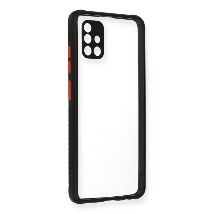 BFS  Samsung Galaxy A71 Kılıf Miami Şeffaf Silikon - Siyah