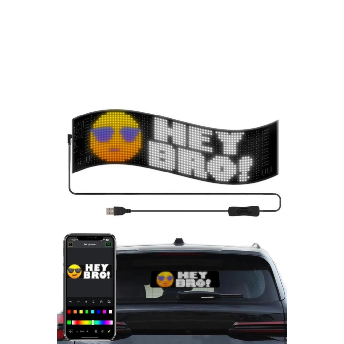 Rp937 Led Matrix Panel 16x64cm Telefon Kontrollü Kayar Led Animasyon Aydınlatma
