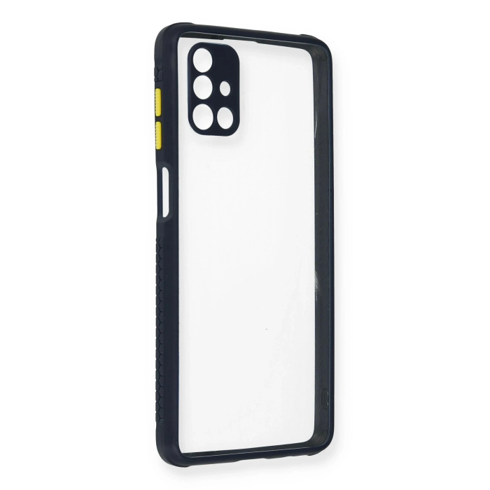 BFS  Samsung Galaxy M51 Kılıf Miami Şeffaf Silikon - Lacivert