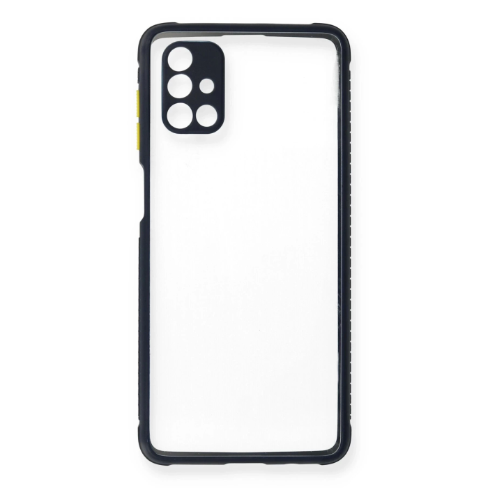 BFS  Samsung Galaxy M51 Kılıf Miami Şeffaf Silikon - Lacivert