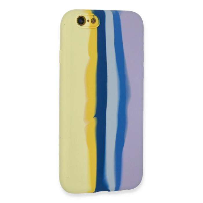 BFS  iPhone 6 Kılıf Ebruli Lansman Silikon - Sarı-Lila