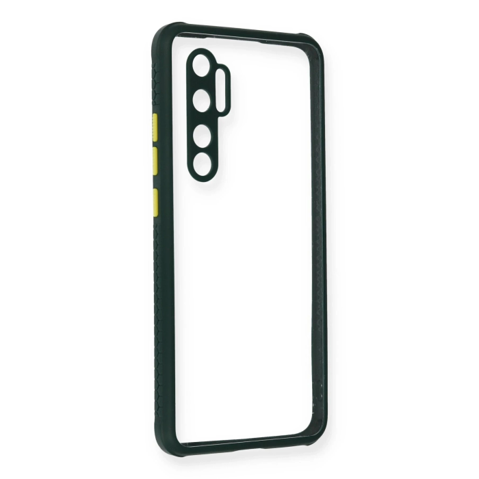 BFS  Xiaomi Mi Note 10 Lite Kılıf Miami Şeffaf Silikon - Koyu Yeşil