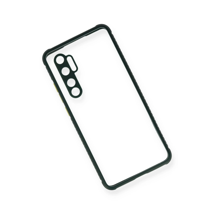 BFS  Xiaomi Mi Note 10 Lite Kılıf Miami Şeffaf Silikon - Koyu Yeşil