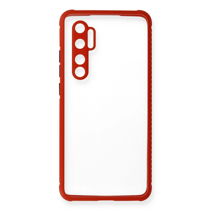 BFS  Xiaomi Mi Note 10 Lite Kılıf Miami Şeffaf Silikon - Kırmızı