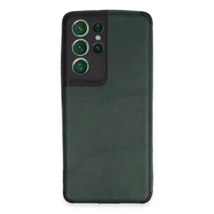 BFS  Samsung Galaxy S21 Ultra Kılıf Loop Deri Silikon - Yeşil