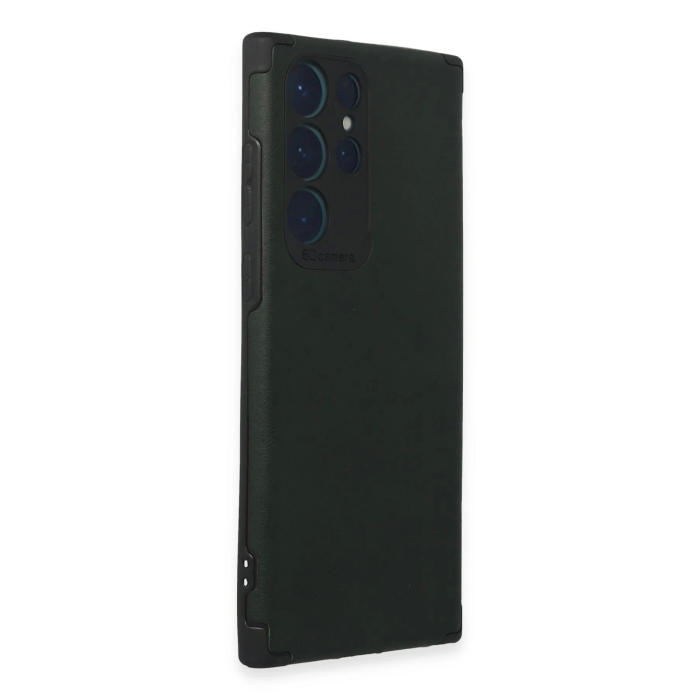 BFS  Samsung Galaxy S22 Ultra Kılıf Loop Deri Silikon - Yeşil